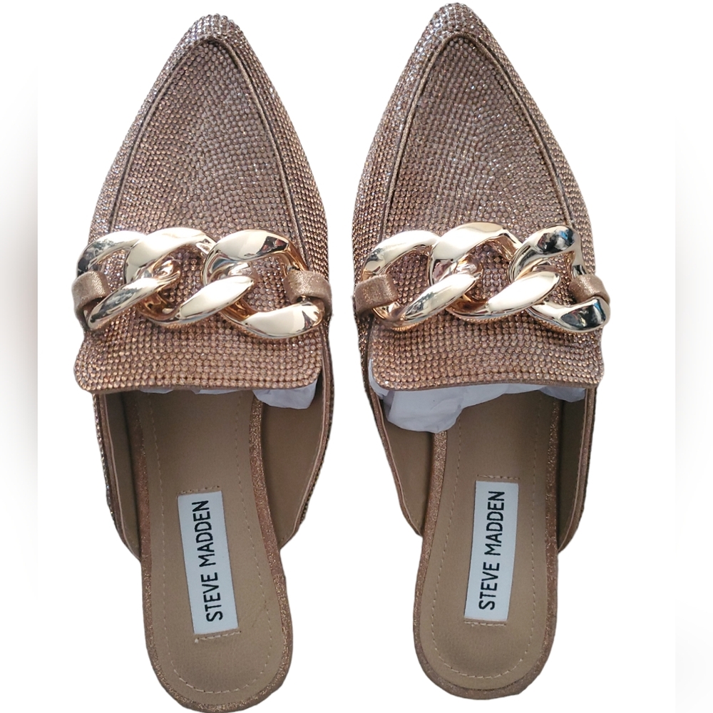 Steve Madden Rhinestone Chain Mules - Picture 4 of 6